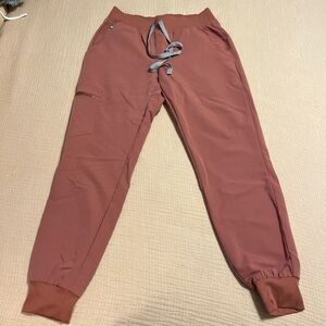Figs Rust Jogger Pants with Gray Accents